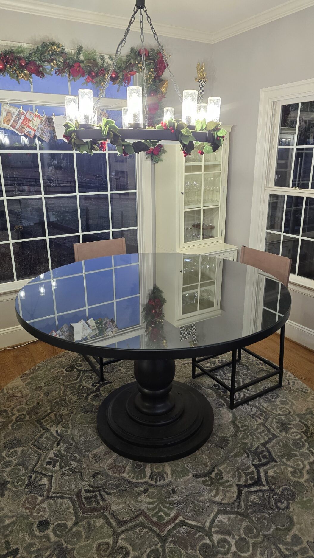 A glass tabletop
