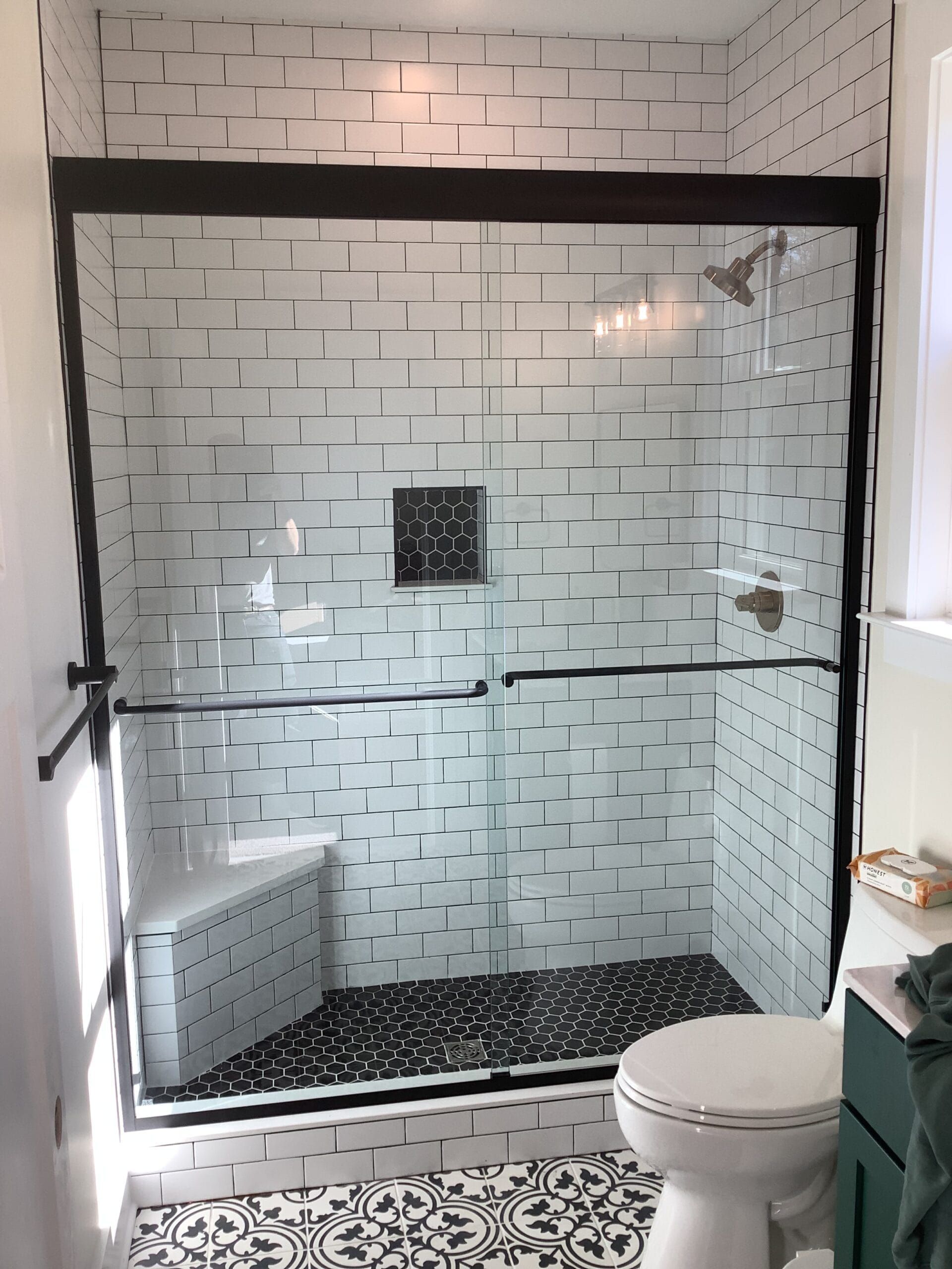 a bypass shower door